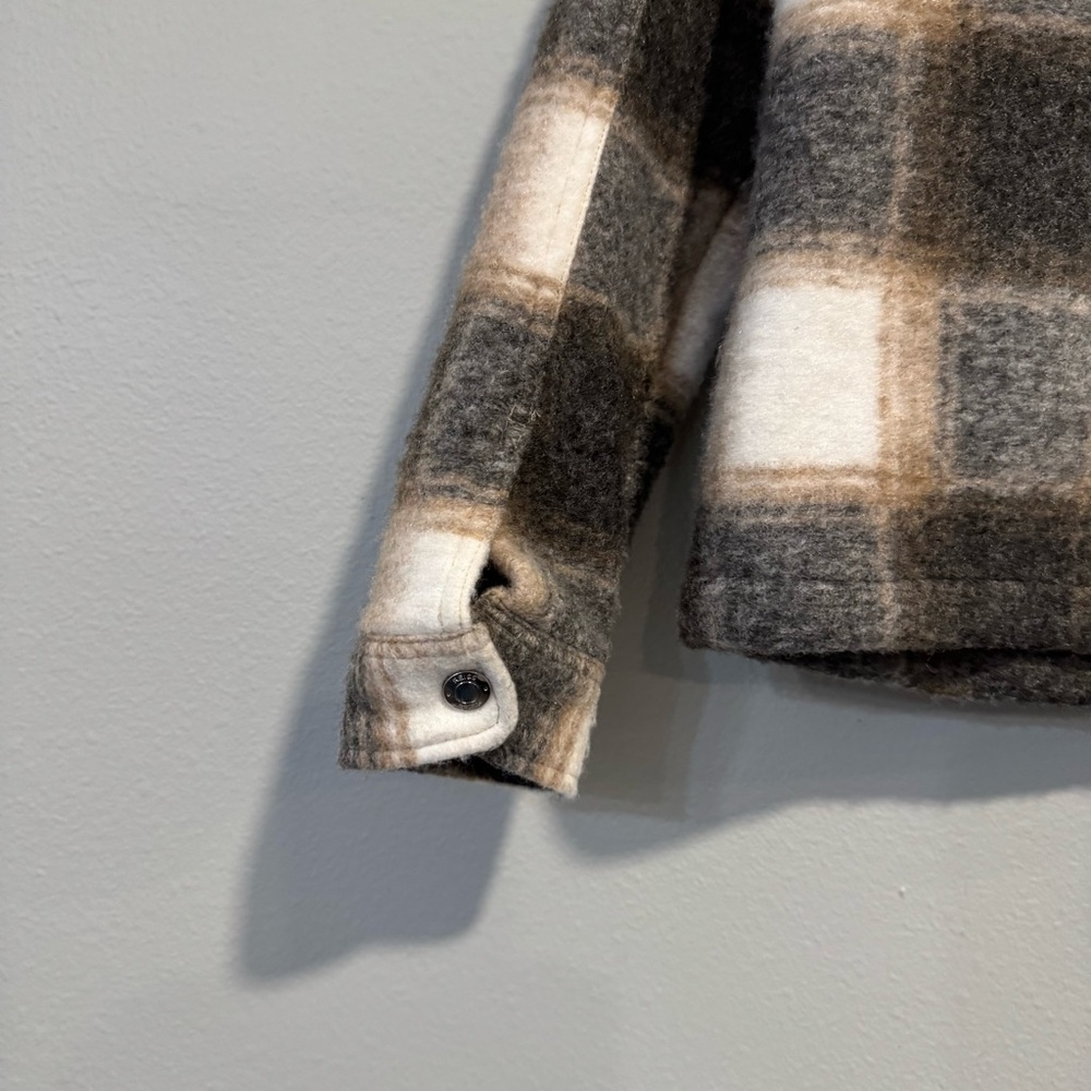 Reiss Brown, Gray & White Plaid Zip Jacket - Kids - Picture 4 of 6